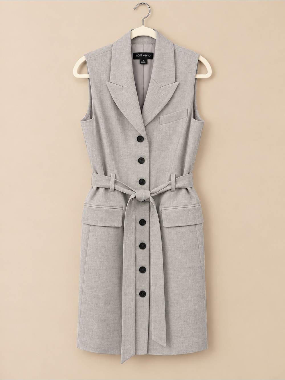 LOFT Versa Seasonless Stretch Vest Mini Dress Gray Size 8 Like New